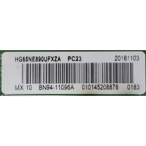 MAIN PARA TV SAMSUNG / NUMERO DE PARTE BN94-11096A / BN41-02545B / BN97-11036A / BN9411096A / 20161103 / PANEL CY-KK065HGLV4H / MODELO HG65NE890UFXZA FA01	